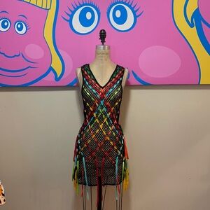 Moschino Cheap and Chic Black Woven Ribbon Dress